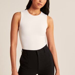 Abercrombie and Fitch White Crew Tank Bodysuit Size S